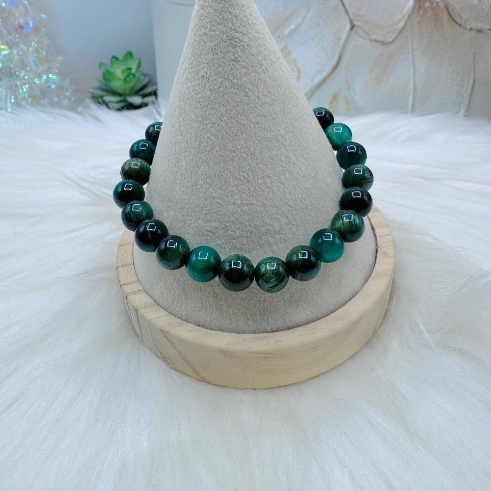 Green Galaxy Tiger Eye stone Beaded Bracelet
